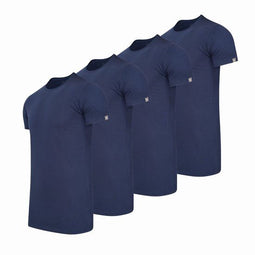 Cappuccino Italia 4-Pack T-shirts - Heren - Extra Lang - Navy Blauw (4 stuks)