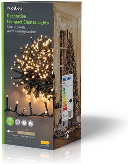 Nedis Kerstverlichting - Compacte cluster - 560 LED's - Warm Wit - 11.2 m - Licht effecten: 7 - Binnen & Buiten