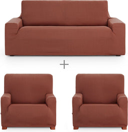 Sofa hoes set Eysa ULISES Bruin 3 Onderdelen