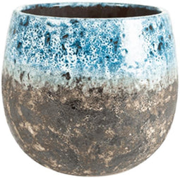 DBT Bloempot Blauw-Multicolour D 16 cm H 13 cm