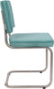 Zuiver Ridge Rib Brushed Eetkamerstoelen Blauw - Set van 2