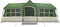vidaXL - Kampeertent - met - Vensters - Groen - voor - 12 - Personen - - - Waterdicht