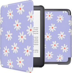 imoshion E-reader Hoesje - Geschikt voor Amazon Kindle (2022) 11th gen, Amazon Kindle (2024) - Design Sleepcover Bookcase - Flowers Distance