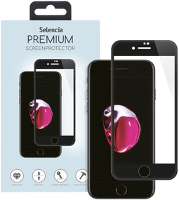 Selencia iPhone 8 Plus / 7 Plus - Gehard Glas Screenprotector - 9H krasbestendig - Zwart