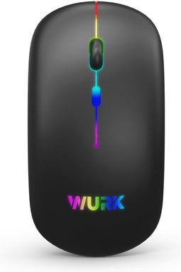 Wurk Draadloze RGB Muis - Oplaadbaar - Bluetooth 4.0 - 2.4GHz - Zwart