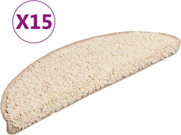 vidaXL - Trapmatten - 15 - st - 56x17x3 - cm - crèmekleurig