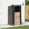 vidaXL - Haardhoutrek - met - regenhoes - 100x100x200 - cm - gegalvaniseerd - staal