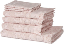 Seahorse Grace - 3 Washandjes & 3 Baddoeken & 1 Douchelaken - Roze - Set van 7