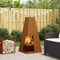 vidaXL - Vuurkorf - met - Houtopslag - 50x50x100 - cm - Weerbestendig - Staal