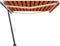 vidaXL - Luifel - handmatig - uittrekbaar - met - LED - 500x300 - cm - oranje - en - bruin