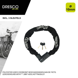 Dresco Kettingslot - 90cm - ø10.5mm - ART 4 keur - Zwart