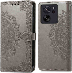 iMoshion Hoesje Geschikt voor Xiaomi 13T Pro / 13T Hoesje Met Pasjeshouder - iMoshion Mandala Bookcase - Grijs
