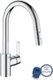GROHE Get - Keukenkraan - Hoge uitloop 360° draaibereik uittrekbare handdouche 2 straalsoorten - Chroom