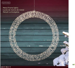 Frame light micro LED buiten L9-W78-H78 cm zilver/warm wit I Lumineo