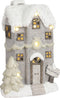 House of Seasons - Kersthuisje 1 met verlichting - 35 x 25 x 55 cm - Grijs