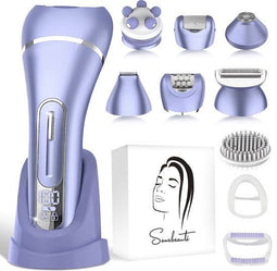 Sansbeauté® 7-in-1 Ladyshaver - Gezicht - Oksels - Benen - Mini Shaver - Paars