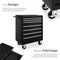 tectake® Gereedschapswagen - 7 Laden - Mobiel met Wielen - Zwart - 69 x 33 x 79 cm