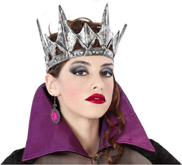 Halloween/horror verkleed kroon - dark queen/princess - kunststof - dames/meisjes