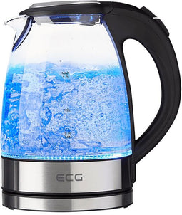 ECG RK 1776 - Waterkoker - 1,7L - RVS finish met blauw backlight - 2200W