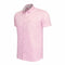 Cappuccino Italia Toscana - Heren Overhemd Korte Mouw - Stretch - Roze - Maat XL
