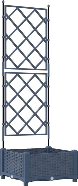 vidaXL - Tuinplanter - met - Klimrek - Grijs - 40x40x125,5 - cm
