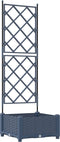 vidaXL - Tuinplanter - met - Klimrek - Grijs - 40x40x125,5 - cm