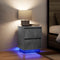 vidaXL - Nachtkastje - met - LED-verlichting - 38x34x50 - cm - betongrijs