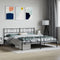 vidaXL - Bedframe - met - hoofd- - en - voeteneinde - metaal - zwart - 200x200 - cm