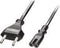 LINDY 30421 - Stroom Aansluitkabel 1x Euro-stekker - 1x Apparaatbus C7 - 2.00 m - Zwart