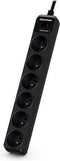 CyberPower Tracer III B0620SC0-FR Overspanningsbeveiliging 6 AC-uitgang(en) 200 - 250 V 1,8 m Zwart