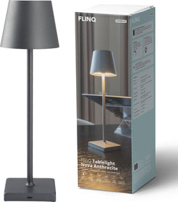 FlinQ Tafellamp Nova - Oplaadbaar - Dimbaar met geheugenstand - 3 lichtstanden - Antraciet - 38cm