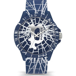 Politie Blauwe Silicone Horloge Met 40MM Wijzerplaat