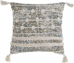 Kussen DKD Home Decor Beige Blauw Polyester Katoen Aluminium (45 x 5 x 45 cm)