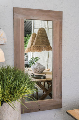 PTMD ryan hout rechthoekige spiegel grijs