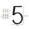 Moeve Huisnummer 5 - 3D Roestvrij Aluminium - Matzwart - 130 mm (1 stuk)