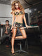 Baci Soldaat Set - Lingerie - Camouflage met strik - Zwart