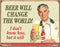 Metalen Retro Bord Beer Change
