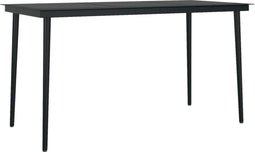vidaXL - Tuintafel - 140x70x74 - cm - staal - en - glas - zwart