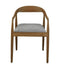 hsm collection – modena eetkamerstoel – teak & grijs – 55 × 41 × 78 cm