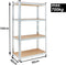 Monzana 2x Stellingkast - 160x90x40cm - Belastbaar tot 700kg - Zilver (2 stuks)