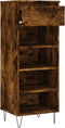 vidaXL - Schoenenkast - 40x36x105 - cm - bewerkt - hout - gerookt - eikenkleurig