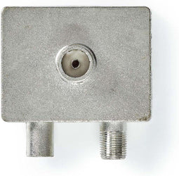 Nedis Satelliet- en Antenne-Adapter - F-Female / IEC (Coax) Male - IEC (Coax) Female - Vernikkeld - 75 Ohm - Recht - Metaal - Metaal / Zilver - 1 Stuks - Envelop