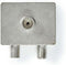 Nedis Satelliet- en Antenne-Adapter - F-Female / IEC (Coax) Male - IEC (Coax) Female - Vernikkeld - 75 Ohm - Recht - Metaal - Metaal / Zilver - 1 Stuks - Envelop