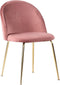 House Nordic Geneve Eetkamerstoel Velvet - Roze Messing - Set van 2
