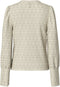 Pieces PCCHRISTY NEW - LS TOP BC Dames T-shirt - V-hals met mouwdetail - Maat S