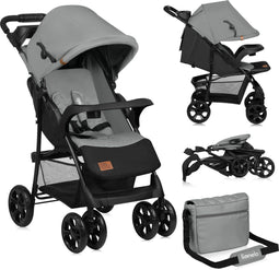 Lionelo Emma Plus - Buggy - 5-punts gordel - Rugleuningverstelling tot ligpositie - Grey Dove