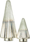 J-Line decoratie Kerstboom Geribbeld - glas - zilver/transparant - large