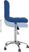vidaXL - Eetkamerstoel - draaibaar - stof - blauw