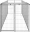 vidaXL - Hondenkennel - 6,05 - m² - staal - zilverkleurig