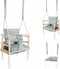 Houten 3 in 1 Meegroeischommel Schommel met Kussen - Licht Grijs - Baby Peuter Kleuter